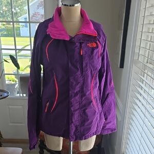 The North Face Women's Purple and Pink Ski Jacket Missing Hood
